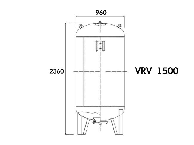 Бак розширювальний для опалення Aquasystem VRV 1500 с ніжками замовити в «Клімат Технології» Київ Україна