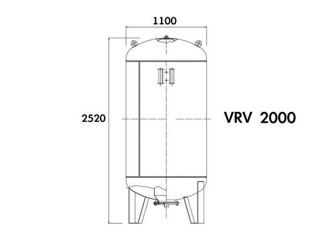 Бак розширювальний для опалення Aquasystem VRV 2000 з ніжками замовити в «Клімат Технології» Київ Україна