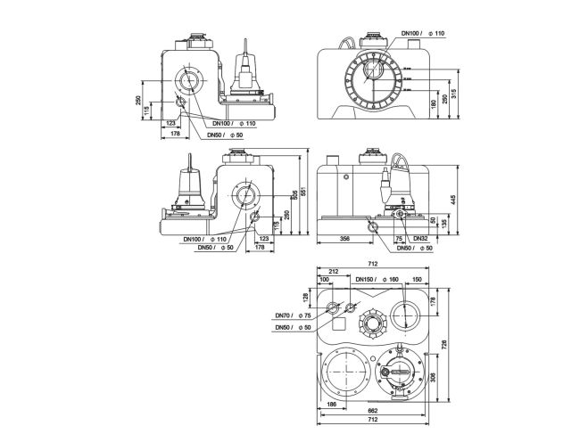Канализационная насосная станция Grundfos Multilift MOG.26.3.2 (97901130) заказать в «Климат Технологии» Киев Украина
