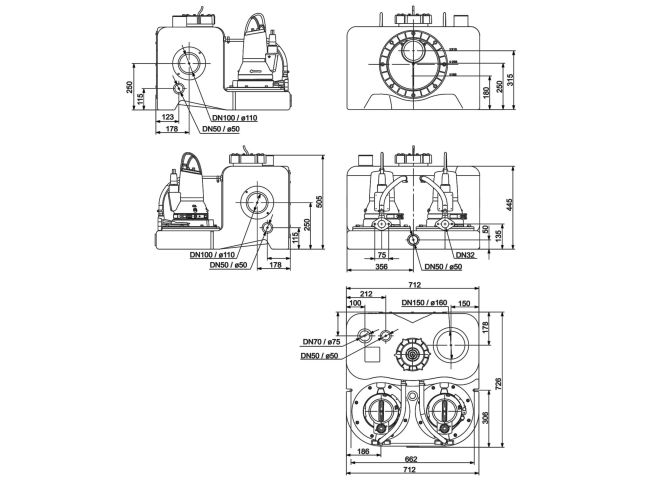 Каналізаційна насосна станція Grundfos Multilift MDG.12.3.2 (97901139) замовити в «Клімат Технології» Київ Україна