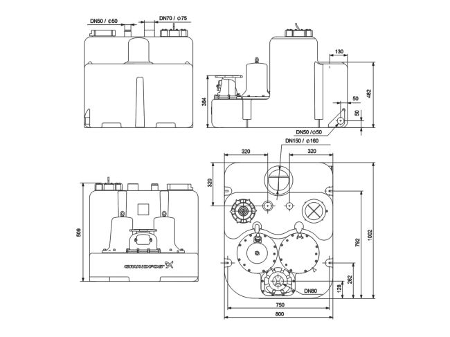 Каналізаційна насосна станція Grundfos Multilift MLD.38.3.2 (97901114) замовити в «Клімат Технології» Київ Україна