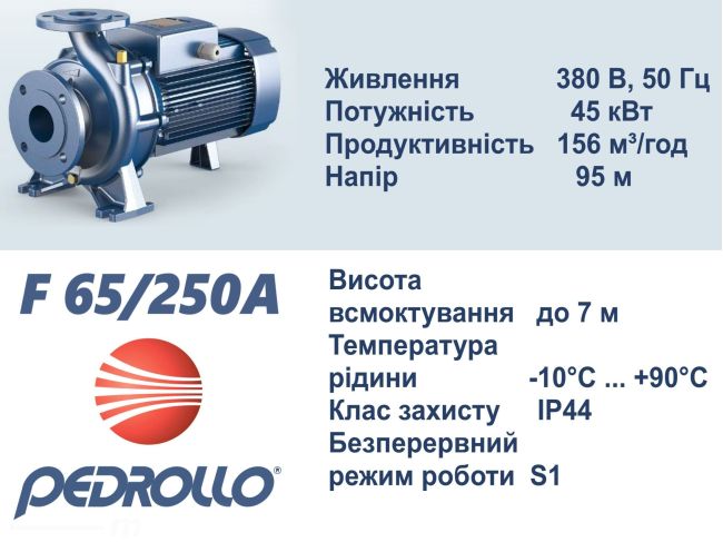 Центробежный насос Pedrollo F 65/250A 4FN65250AE заказать в «Климат Технологии» Киев Украина