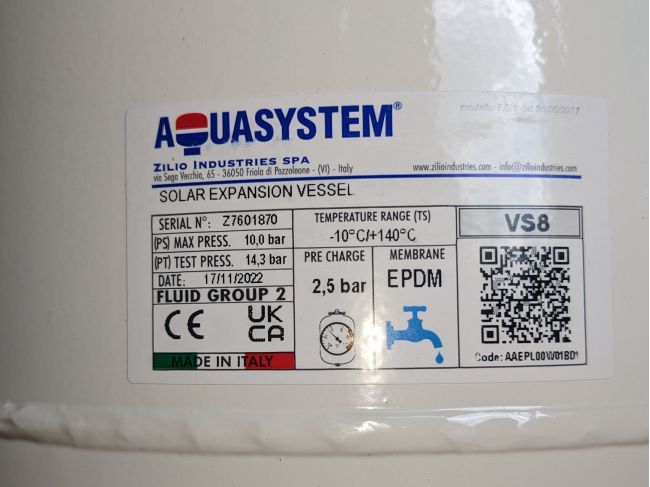 Розширювальний бак для опалення та сонячних систем Aquasystem VS8 замовити в «Клімат Технології» Київ Україна
