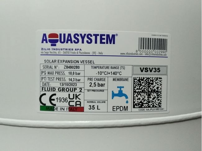 Расширительный бак для отопления и солнечных систем Aquasystem VSV35 заказать в «Климат Технологии» Киев Украина