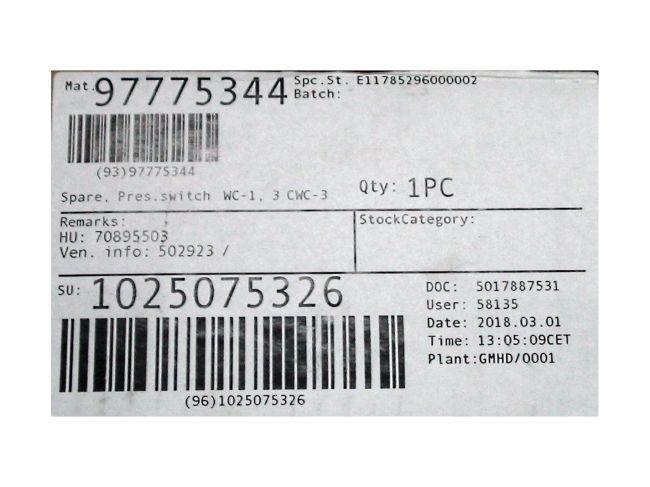 Датчик тиску Sololift2 WC-1,3 CWC-3 арт. 97775344 замовити в «Клімат Технології» Київ Україна