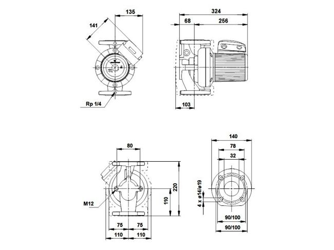 Насос циркуляционный фланцевый Grundfos UPS 32-120 F 1x230V 96401837 заказать в «Климат Технологии» Киев Украина
