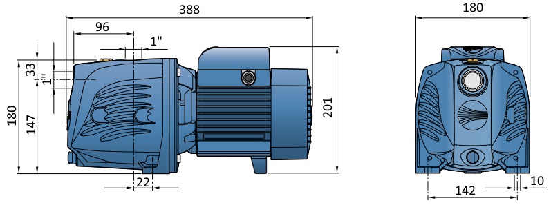 габарити насоса Pedrollo JSWm 2CX