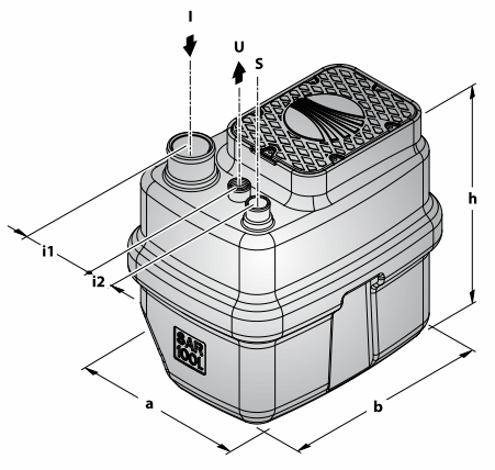 Габартный чертеж канализационной насосной установки SAR 100-ZXm 1A/40