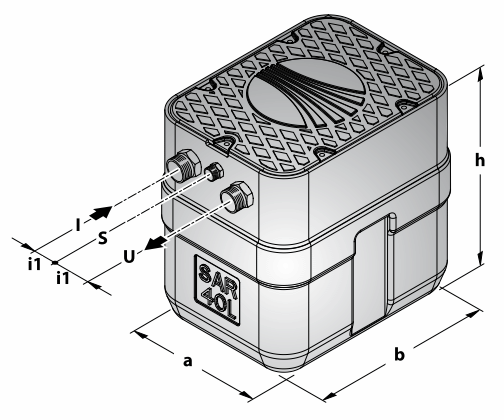 Габартный чертеж канализационной насосной установки SAR 40